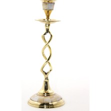 Pileli Store Tekli Pirinç Sedefli Şamdan Model 2