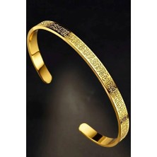 Adele Ayetel Kürsi Bileklik Gold Paslanmaz Çelik Ayarlanabilir Bileklik