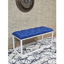 Sevinç Mobilya Beyaz Boyalı Diktörtgen 100 cm x 40 cm Oturak Puf - Bench - Makyaj Oturağı - Oturak
