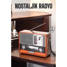 Astraltech Ahşap Görünümlü Retro Bluetooth Radyo Usb,aux ve Sd Kart Girişli