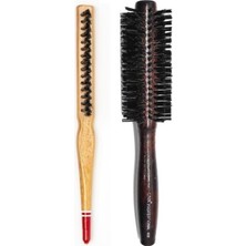 Pileli Store 408 - 690 Profesyonel Yanmaz Set Topuz Saç Fırçası 2 Li Set