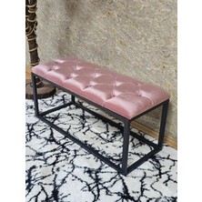 Sevinç Mobilya Siyah Boyalı Diktörtgen 100 cm x 40 cm Oturak Puf - Bench - Makyaj Oturağı - Oturak