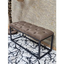 Sevinç Mobilya Siyah Boyalı Diktörtgen 100 cm x 40 cm Oturak Puf - Bench - Makyaj Oturağı - Oturak