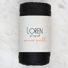 Pileli Store Loren Macrame Sparkle Simli Siyah El Örgü Ipi - Rm