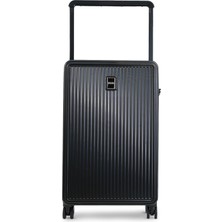 GROUND Ametis Orta Boy Valiz Geniş Çekçekli Siyah - 10737