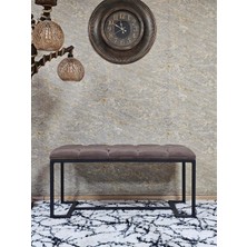 Sevinç Mobilya Siyah Boyalı - L - Ayaklı 100 cm x 38 cm Oturak - Bench - Makyaj Taburesi - Makyaj Oturak
