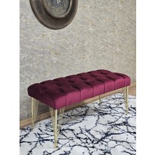 Sevinç Mobilya Gold Tel Ayaklı 90 cm Puf Bench - Puf - Bench - Kasalı Oturak - Oturak - Yatak Ucu Puf