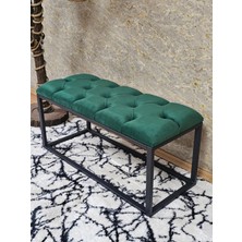 Sevinç Mobilya Siyah Boyalı Diktörtgen 100 cm x 40 cm Oturak Puf - Bench - Makyaj Oturağı - Oturak
