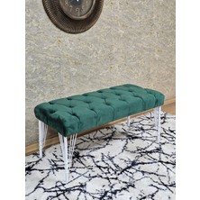 Sevinç Mobilya Beyaz Boyalı Tel Ayaklı 90 cm Puf Bench - Puf - Bench - Kasalı Oturak - Oturak - Yatak Ucu Puf