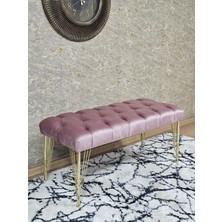 Sevinç Mobilya Gold Tel Ayaklı 90 cm Puf Bench - Puf - Bench - Kasalı Oturak - Oturak - Yatak Ucu Puf