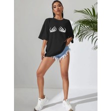 Modaurul Baskılı T-Shirt - Siyah