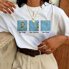 Modaurul Unisex Baskılı Oversize T-Shirt - Beyaz