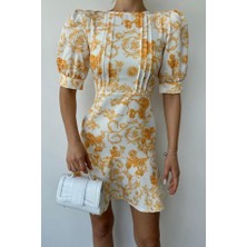 Modaurul Sarı Çiçekli Elbise