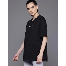 Modaurul Baskılı Oversize T-Shirt - Siyah