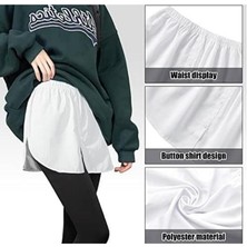 Modaurul Lastikli Düğmeli Kurtarıcı Gömlek Altı Eteklik -Beyaz