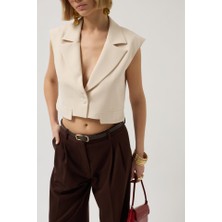 Modaurul Düğme Detay Cepli Yelek