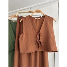 Modaurul Yelek Önden Bağlamalı Uzun Etekli Takım 10192