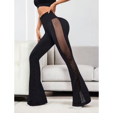 Modaurul Kadın Yüksek Bel Yandan File Görünümlü Dalgıç Tayt