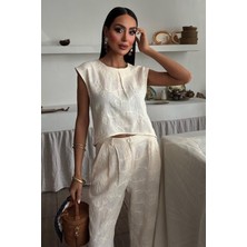 Modaurul Shalina Süzüne Nakışlı Crop Takım 9796-08