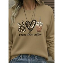 Modaurul Kadın Uzun Kollu Bisiklet Yaka Kalp Desenli Viskon Iki Iplik Bluz