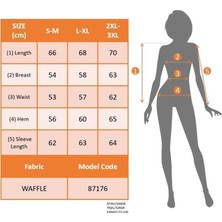 Modaurul Kadın Uzun Kollu Kapşonlu Önü Düğmeli ve Bağcıklı Waffle Bluz