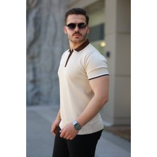 Modaurul Erkek Renkli Yaka Kısa Kollu Tişört