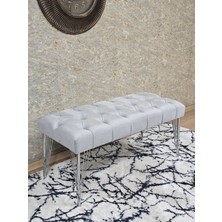 Sevinç Mobilya Krom Tel Ayaklı 90 cm Puf Bench - Puf - Bench - Kasalı Oturak - Oturak - Yatak Ucu Puf
