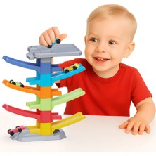 SAYICI Kids Rampalı Yarış Parkı 6 Katlı | Çocuk Yarış Otoyolu Oyuncak Seti | Motor ve Beceri Oyunu