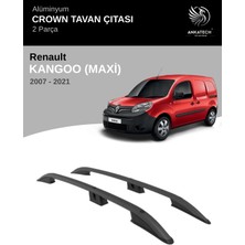 Turtle Renault Kangoo Maxi 2007-2021 Crown Tavan Çıtası - Siyah (Uzun Şasi)