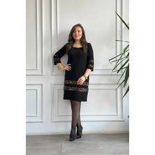 Etek ve Kol Pazen Detaylı Pamuk Elbise