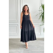 Yakası Nakışlı El Işi Boncuk Işlemeli Elbise