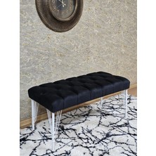 Sevinç Mobilya Beyaz Boyalı Tel Ayaklı 90 cm Puf Bench - Puf - Bench - Kasalı Oturak - Oturak - Yatak Ucu Puf