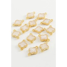 Pileli Store Çiçek Çift Kulplu Mineli Bileklik ve Kolye Ucu Aparatı 1 Adet