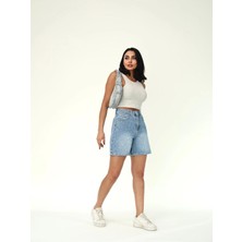 Zeo Basic Eskitme Denim Kumaş Boru Paça Şort