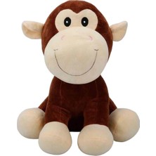 Pileli Store 3182 Oturan Peluş Hayvanlar 35 cm Hipopotam-Inek-Fil-Maymun -1 Adet Stokta Olan Gönderilir