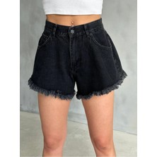 Zeo Basic Mini Füme Jean Şort