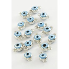 Pileli Store Nazar Çift Kulplu Mineli Bileklik ve Kolye Ucu Aparatı 1 Adet