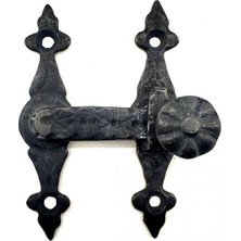 Pileli Store Eco Lounge Antika Tarz Dekoratif Pirinç Kapı, Pencere Mandalı - 82X65 Mm, Oksit