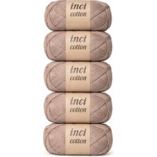 İnci Cotton Inci Cotton Koton Bej 5'li Pamuk Örgü Ipi Ipliği 100G 250M