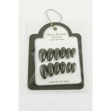 Pileli Store Desenli Mina Beauty Kedi Gözü Takma Tırnak