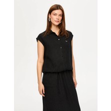 Faik Sönmez Kendinden Dokulu Kolsuz Gömlek S26GML033