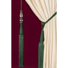 Mefaks Tekstil Damla Model Kordon Sarım Braçol Set Koyu Yeşil (2 Braçol + 1 Sarkıt)