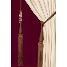 Mefaks Tekstil Damla Model Kordon Sarım Braçol Set Kahverengi (2 Braçol + 1 Sarkıt)