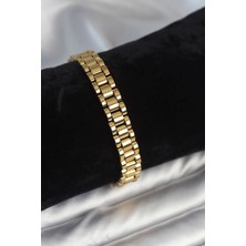 Inure Jewelry 316L Çelik Gold Renk 9 mm Kalınlık Erkek Bileklik