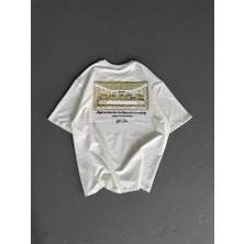 Pusula Sepeti Unisex Baskılı Oversize T-Shirt - Beyaz