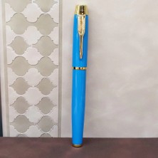 Pileli Store Turkuaz Metal Roller Kalem