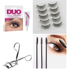 Pileli Store 4 Parça Kirpik Seti Takma Kirpik Takımı 5li Kirpik Set Kirpik Kıvırıcı Kirpik Yapıştırıc�