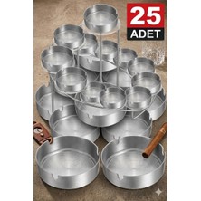 Nishev.com Evini Sev 25 Adet Krom Küllük Seti 10CM Otel -Restaurant- Cafe