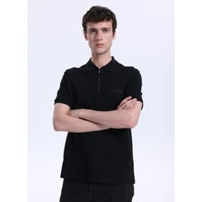 Mustang Düz Siyah Erkek Polo T-Shirt M6SM-TST1580