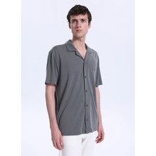 Jeep Relaxed Apaş Yaka Düz Haki Erkek Gömlek J6SM-GML7234